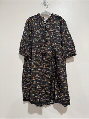 Crewcuts girl novelty print silk dress 4/5